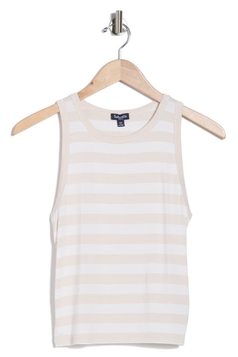 Lulu Stripe Tank, Alternate, color, WHITE/ MOONSTONE GREY