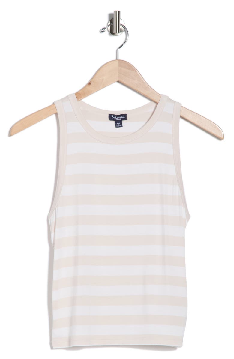Splendid Lulu Stripe Tank, Main, color, White/ Moonstone Grey