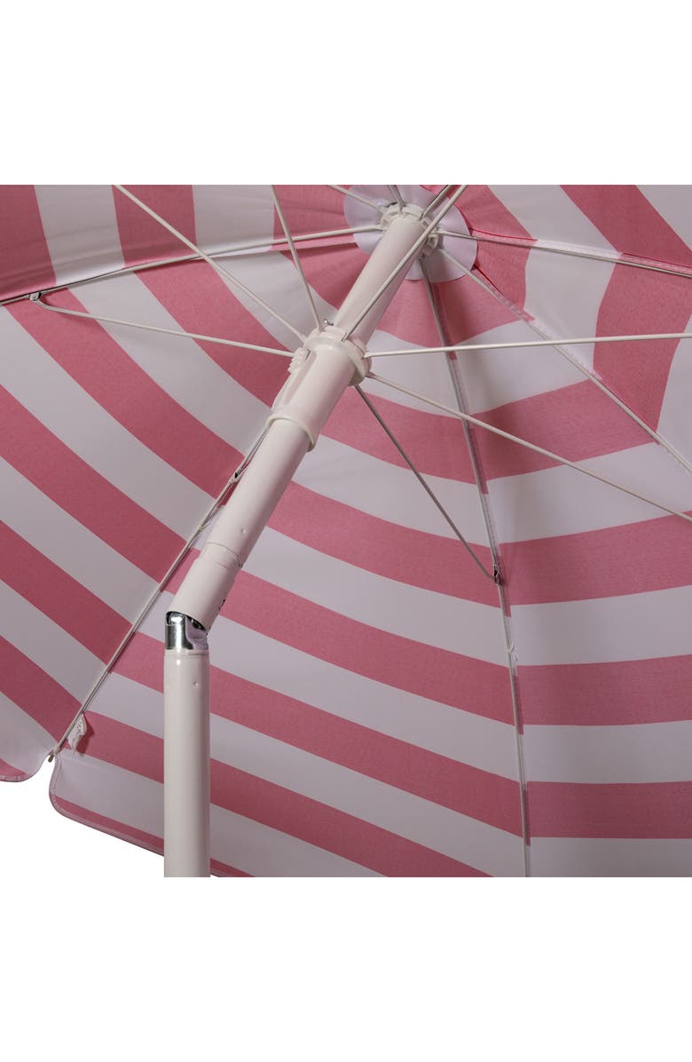 Picnic Time Red Cabana Stripe Portable Beach Umbrella, Alternate, color, Red