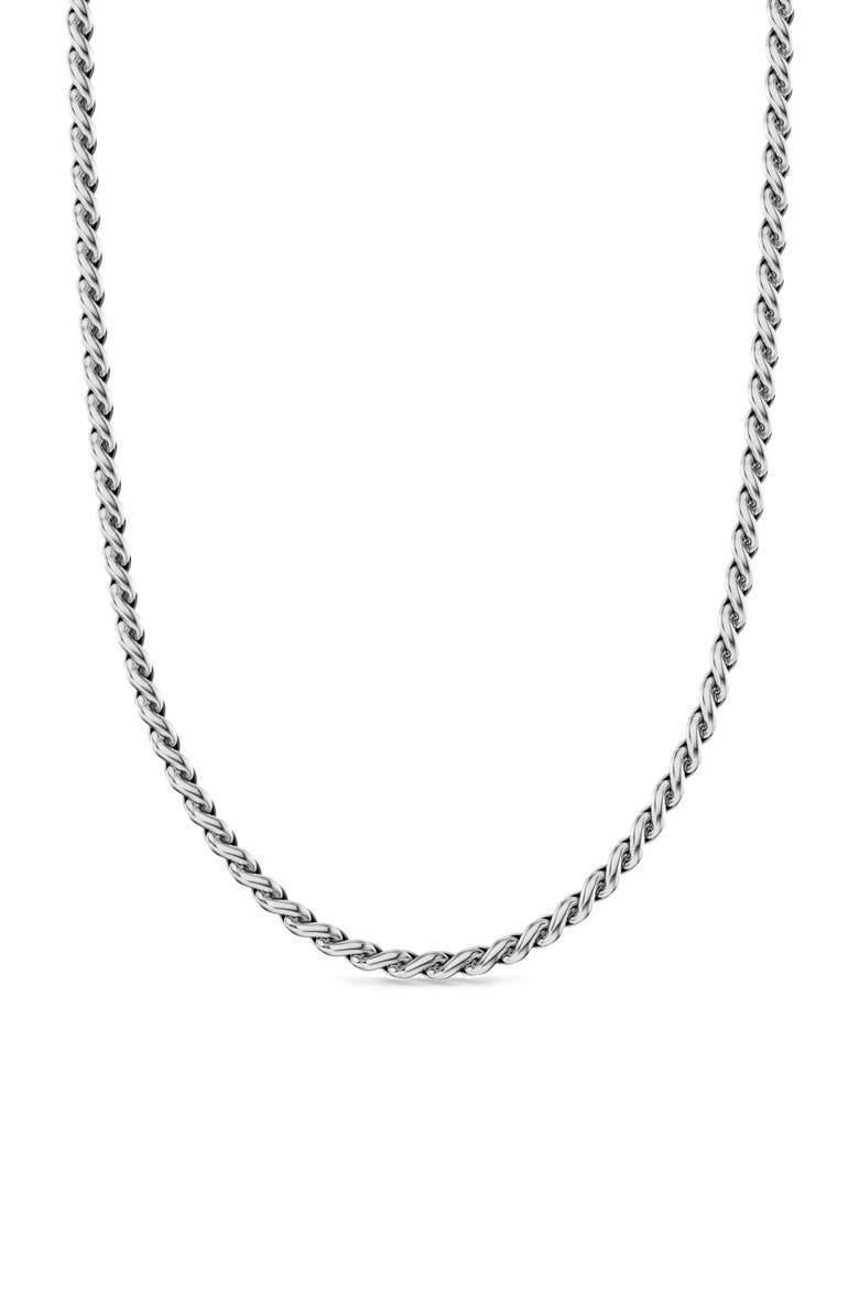 Sculpted Cable Chain Necklace, 3.7mm, Main, color, SILVER