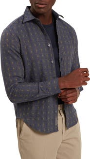 Ted Baker Vyser Geometric Jacquard Cotton Blend Button-Up Shirt