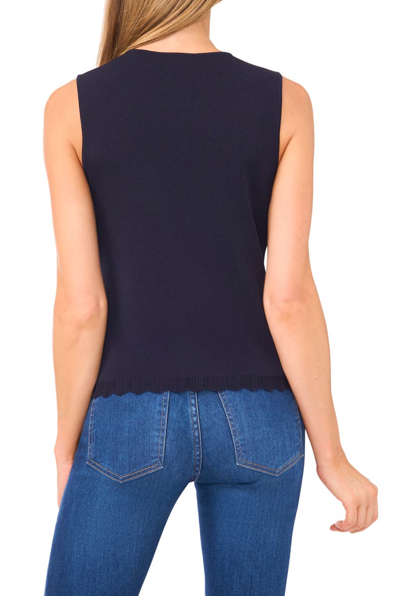 Scallop Hem Sleeveless Sweater, Alternate, color, BARITONE BLUE