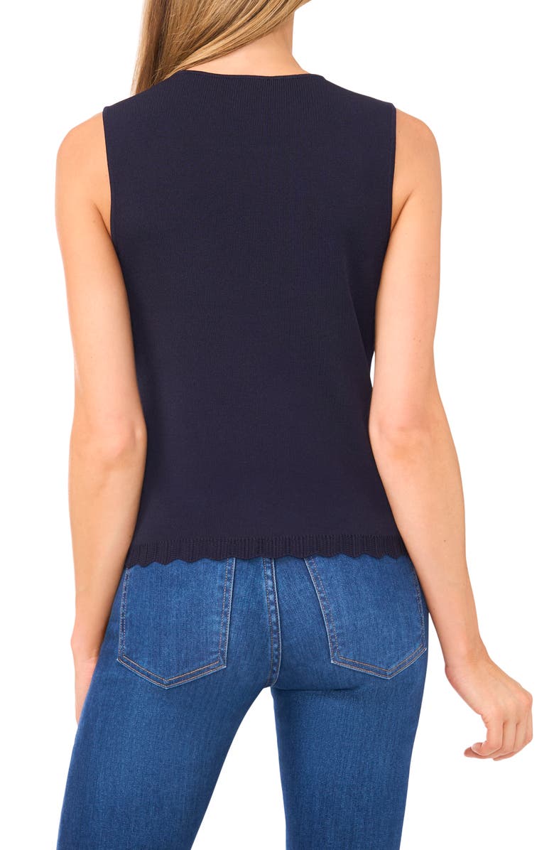 Ted Baker Scallop Hem Sleeveless Sweater, Alternate, color, Baritone Blue