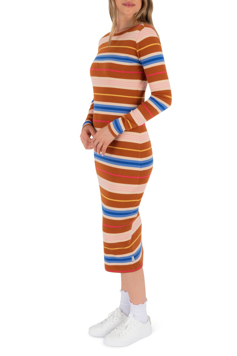 Just A Girl Long Sleeve Knit Midi Dress, Alternate, color, LEATHER BROWN