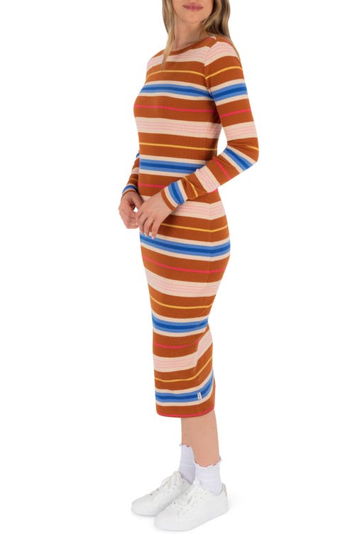 Hurley Just A Girl Long Sleeve Knit Midi Dress In Multi