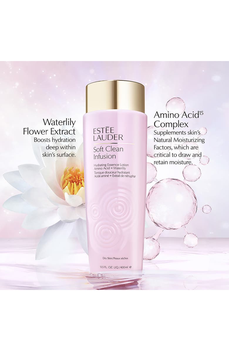 Estée Lauder Soft Clean Infusion Hydrating Skin Essence Face Lotion Toner with Amino Acid + Waterlily $101.46 Value, Alternate, color,