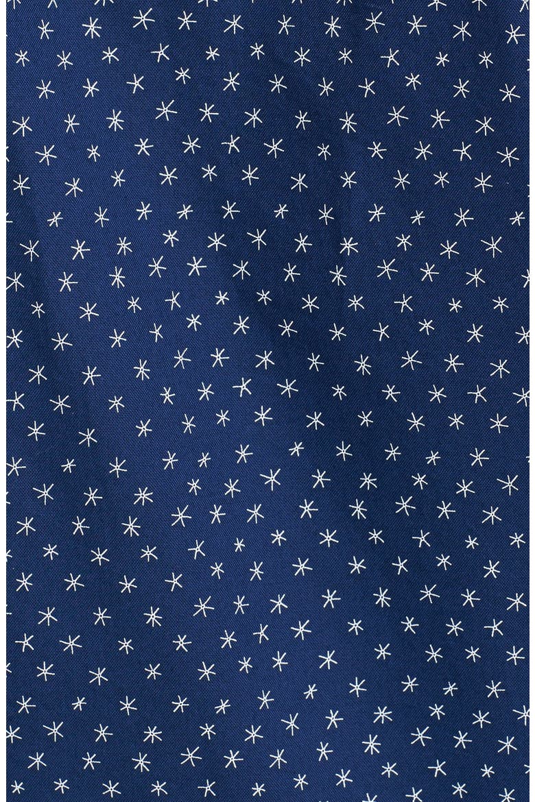 Star Print Cotton Shirt, Alternate, color, BLUE
