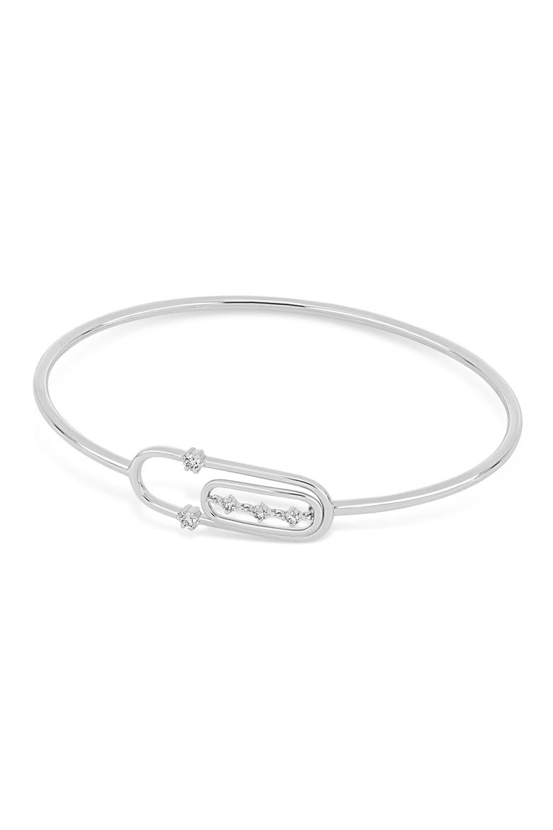 18K Gold Liora Diamond Bangle Bracelet, Alternate, color, 18K WHITE GOLD/ DIAMOND