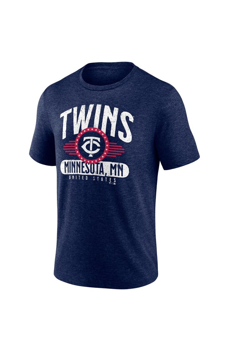 FANATICS Men's Fanatics Branded Heathered Navy Minnesota Twins Badge of Honor Tri-Blend T-Shirt, Alternate, color, 