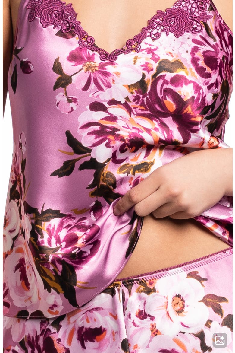 Marina Satin Cami & Shorts Pajamas, Alternate, color, MULBERRY