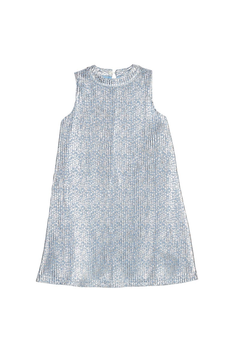 Kids' Metallic Halter Swing Dress, Main, color, Blue Crinkle Stars