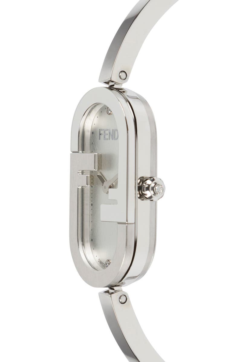 Fendi O'Lock Oval Bracelet Strap Watch, 14.8mm x 28.3mm, Alternate, color, Stainless Steel