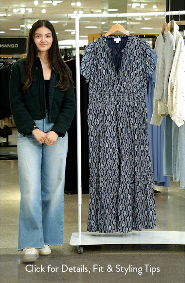 Print Smocked Waist Maxi Dress, sales video thumbnail