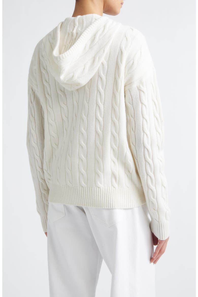 Cable Knit Cashmere Full Zip Sweater, Alternate, color, 01 WHITE