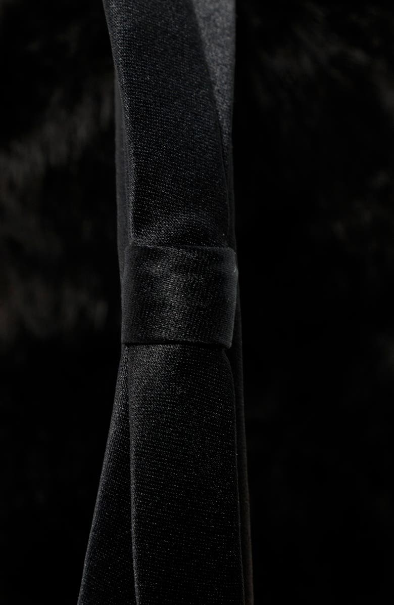 Kate Spade New York shoelace bow faux fur earmuffs, Alternate, color, Black