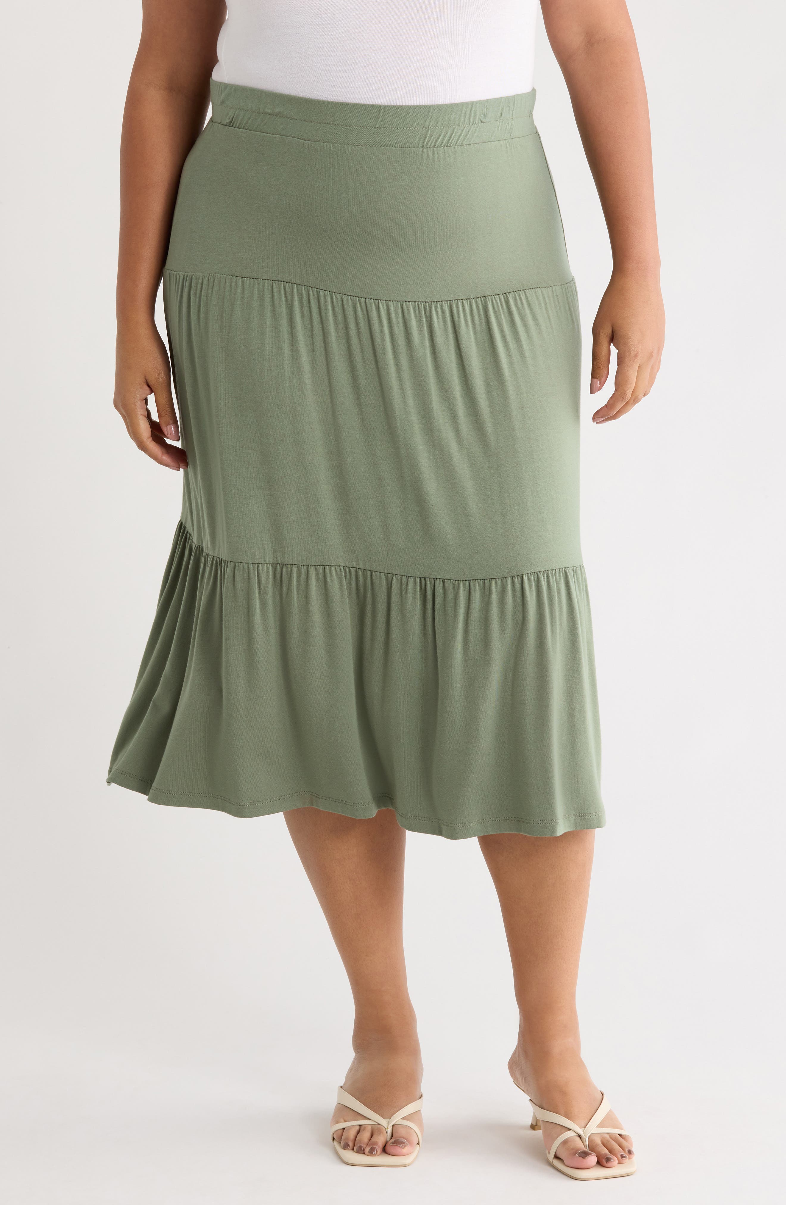 Tiered Jersey Maxi Skirt - image 5