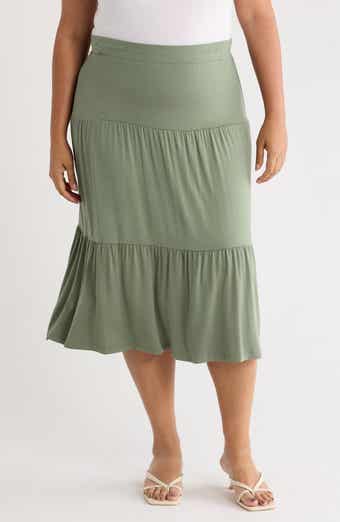 Tiered Jersey Maxi Skirt