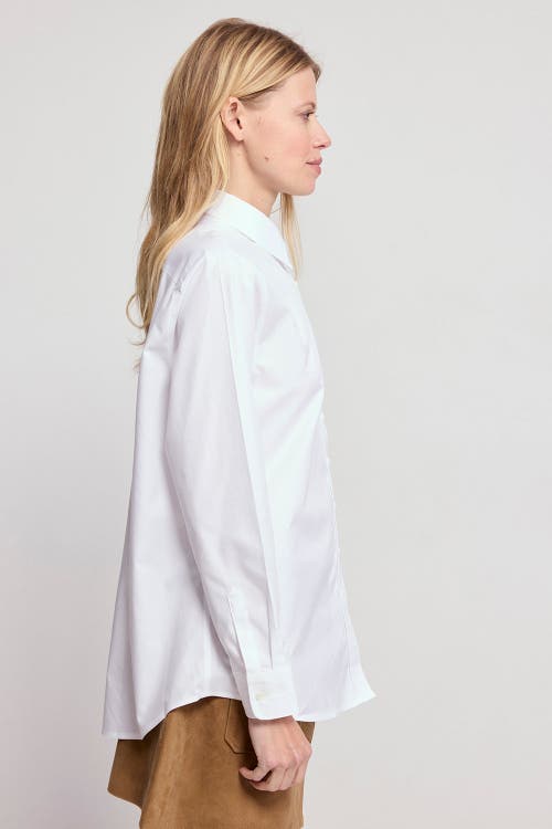 The Shirt By Rochelle Behrens The Jet Set Boyfriend Shirt In White