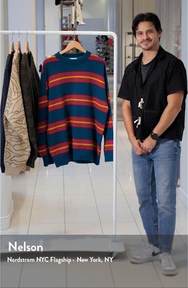 Stripe Oversize Crewneck Sweater, sales video thumbnail