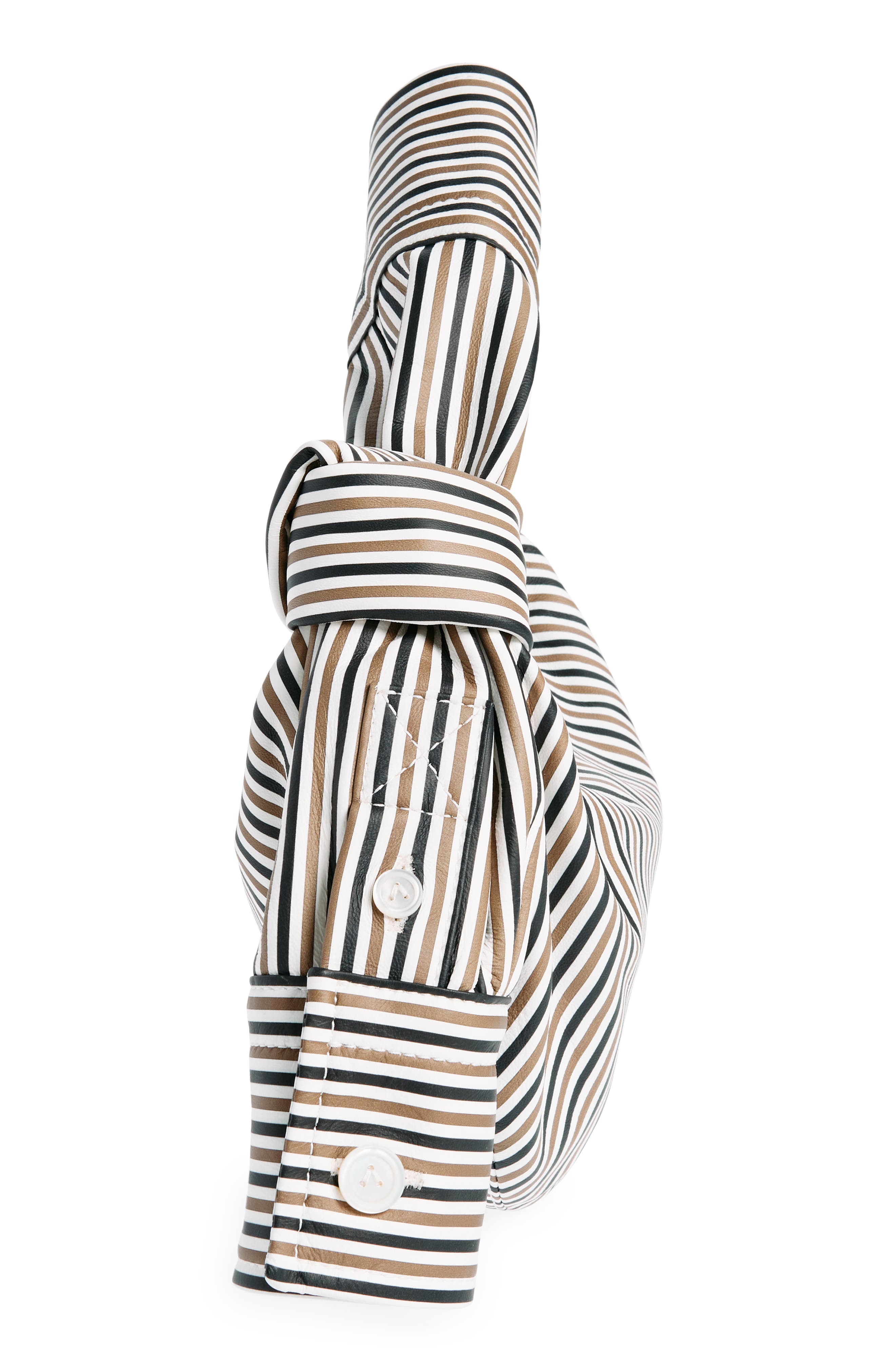 Mini Jodie Stripe Shirt Leather Top Handle Bag, Alternate, color, CAMEL/ BLACK/ BRASS