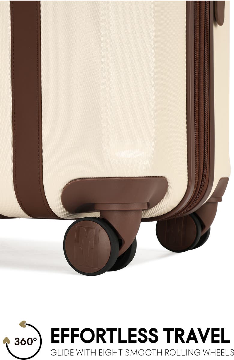 ELLE Luxe Journey 3 Piece Expandable Retro Spinner Luggage Set, Alternate, color, Champagne