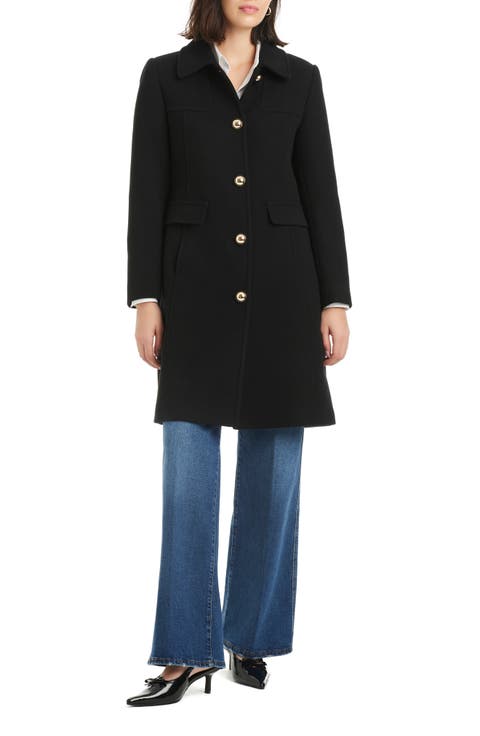 a-line wool blend coat