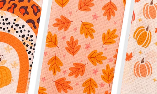 Tiramisu 3-piece Kitchen Towel Set In Orange