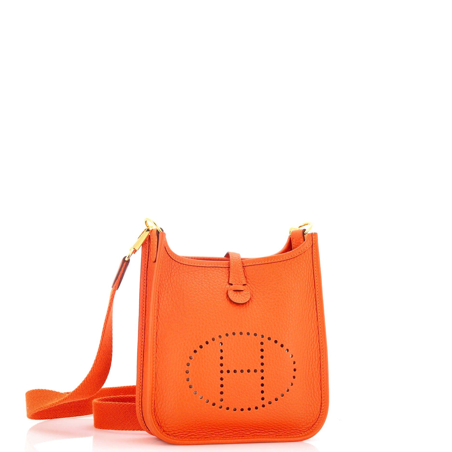 Pre-Owned Hermes Evelyne Bag Gen III Clemence TPM, Alternate, color, Orange Minium