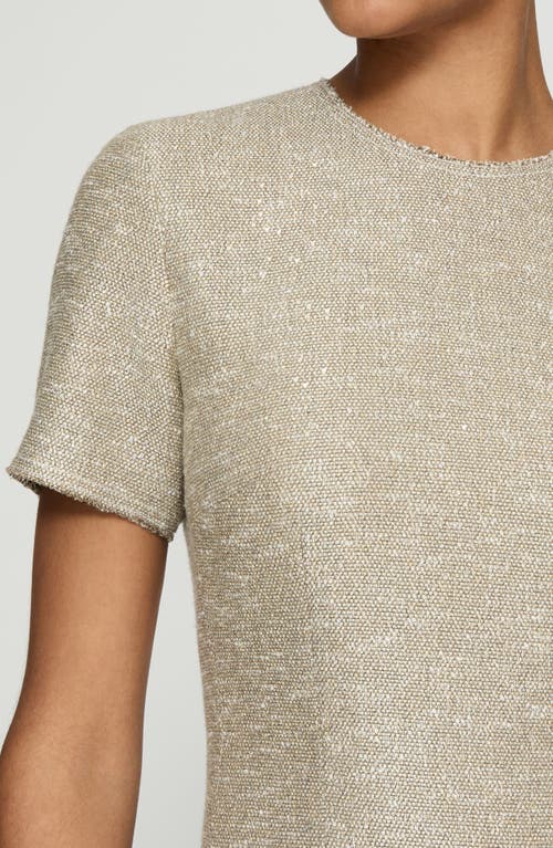 Lafayette 148 New York Sequin Speckled Tweed Sheath Dress In Hickory Multi