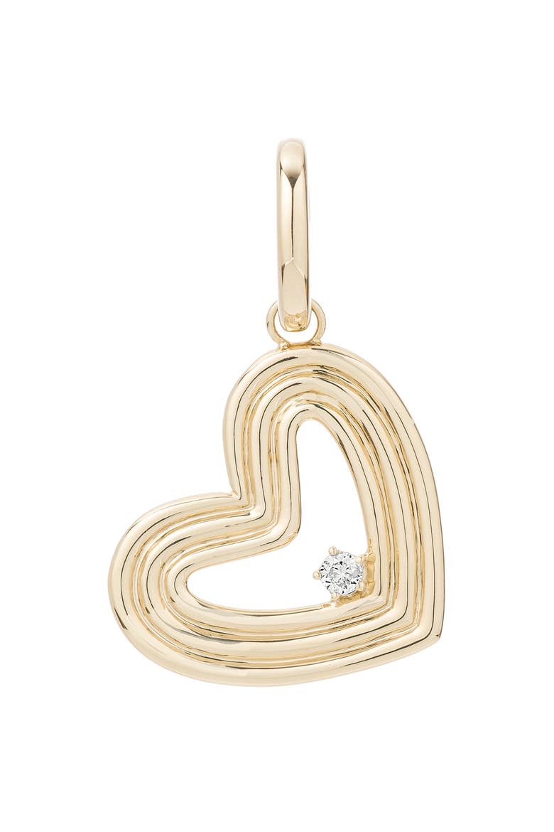 Groovy Heart Charm Pendant, Main, color, YELLOW GOLD/ DIAMOND
