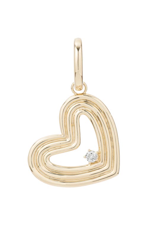 Shop Adina Reyter Groovy Heart Charm Pendant In Yellow Gold/diamond