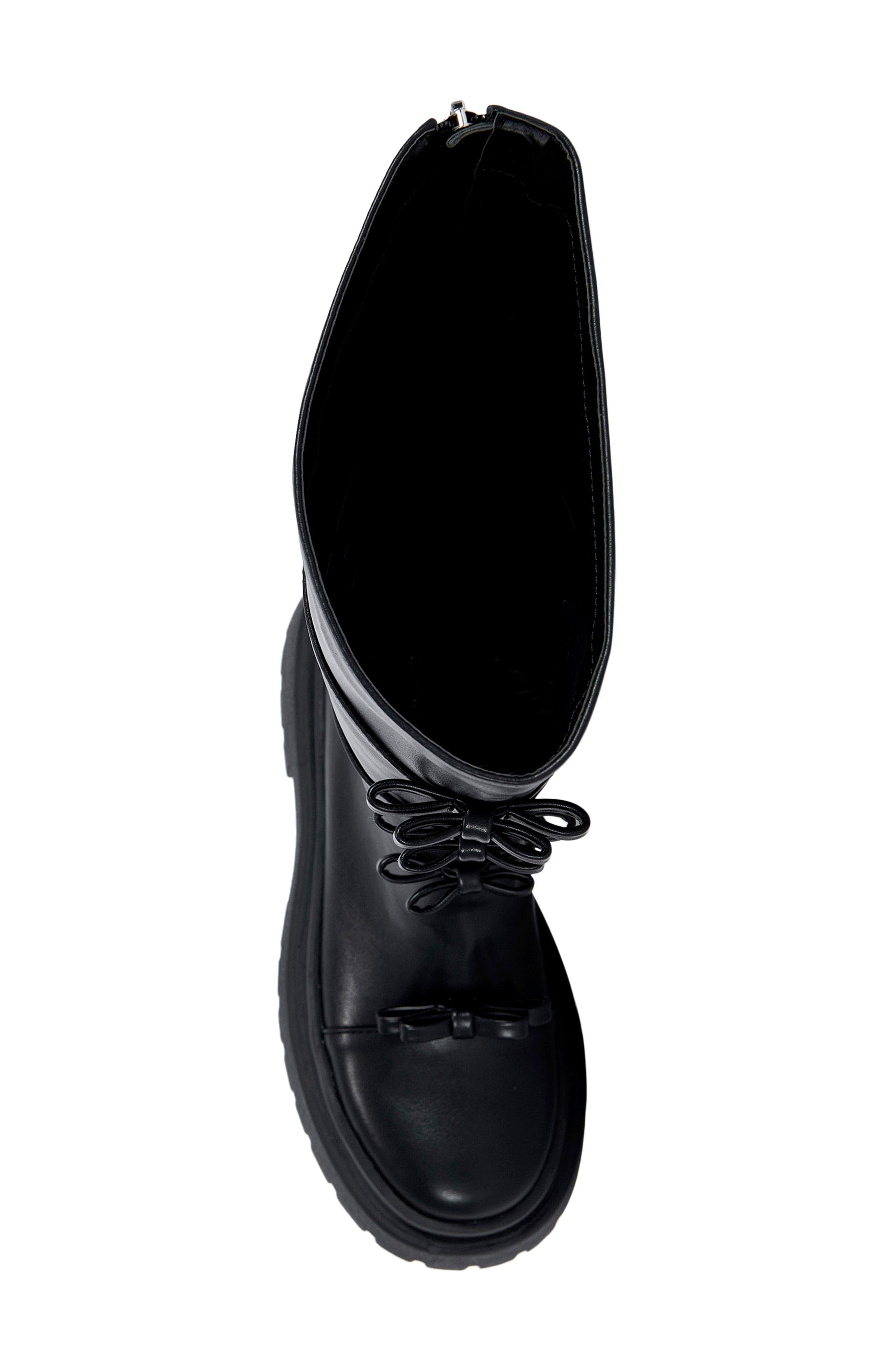Marguerite Faux Leather Knee High Boot, Alternate, color, BLACK