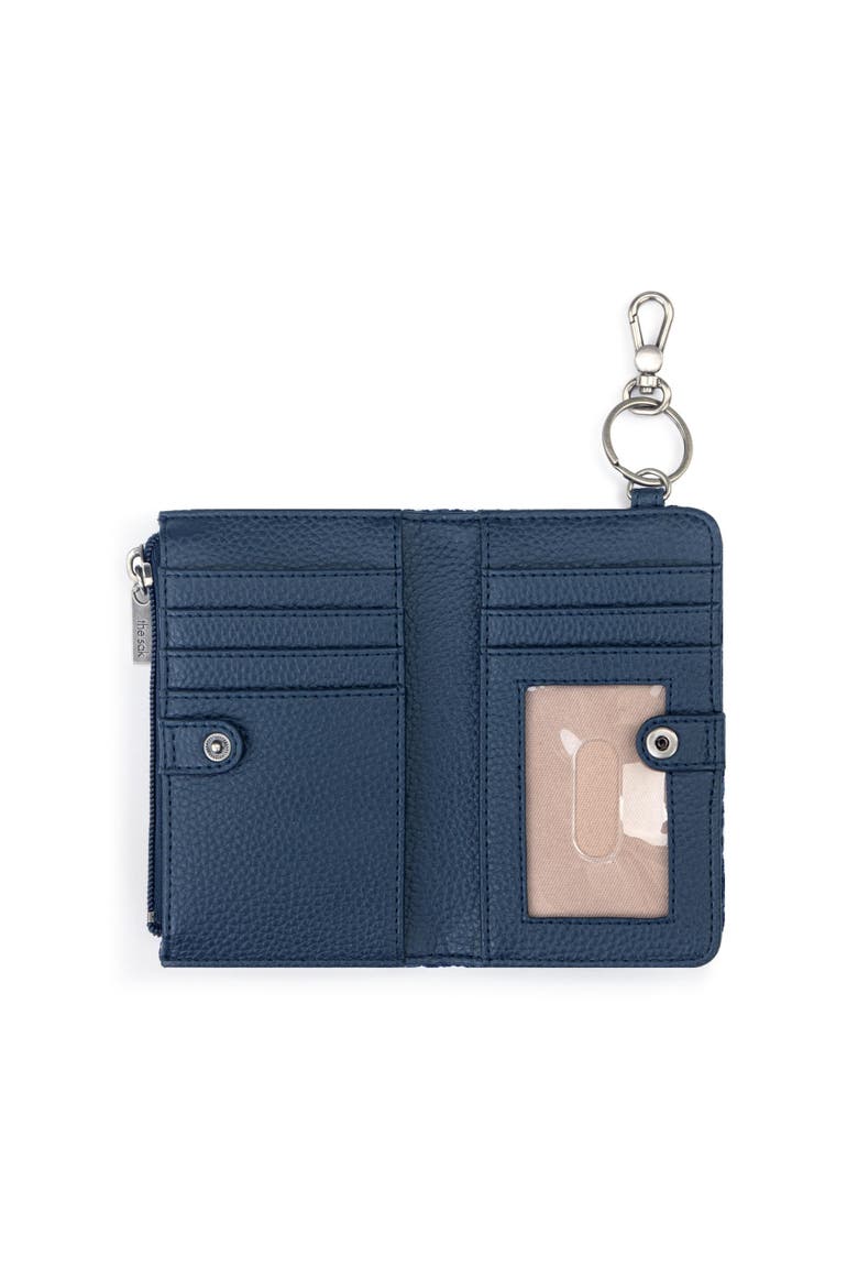 Encino Crochet Card Wallet, Alternate, color, Denim Tonal Straw