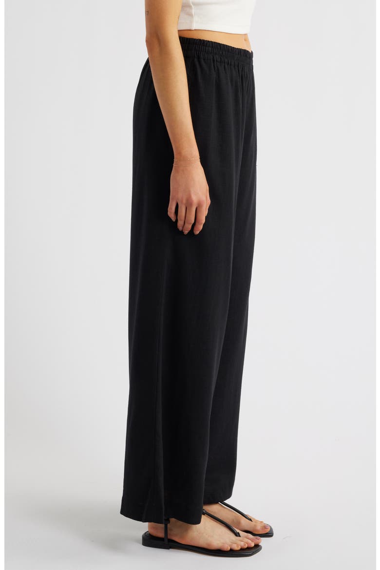Pull-On Wide Leg Pants, Alternate, color, RICH BLACK