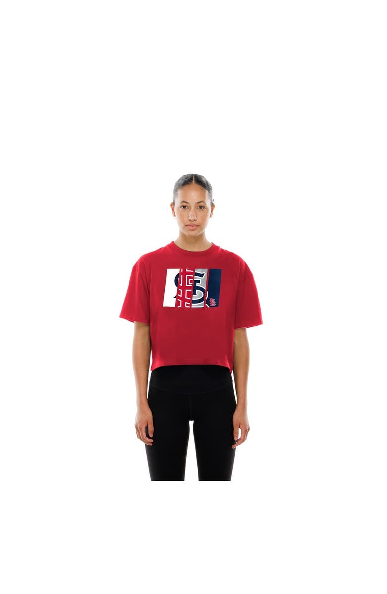 New Era Women's New Era Red St. Louis Cardinals Boxy Foil Logo T-Shirt, Alternate, color, Red