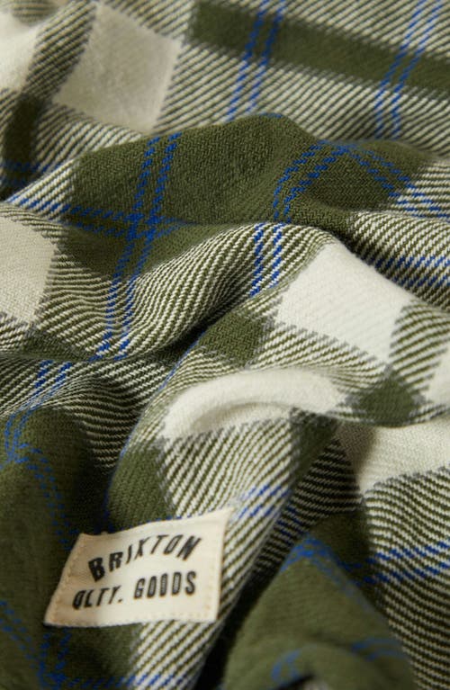 Brixton Bowery Plaid Cotton Overshirt In Green