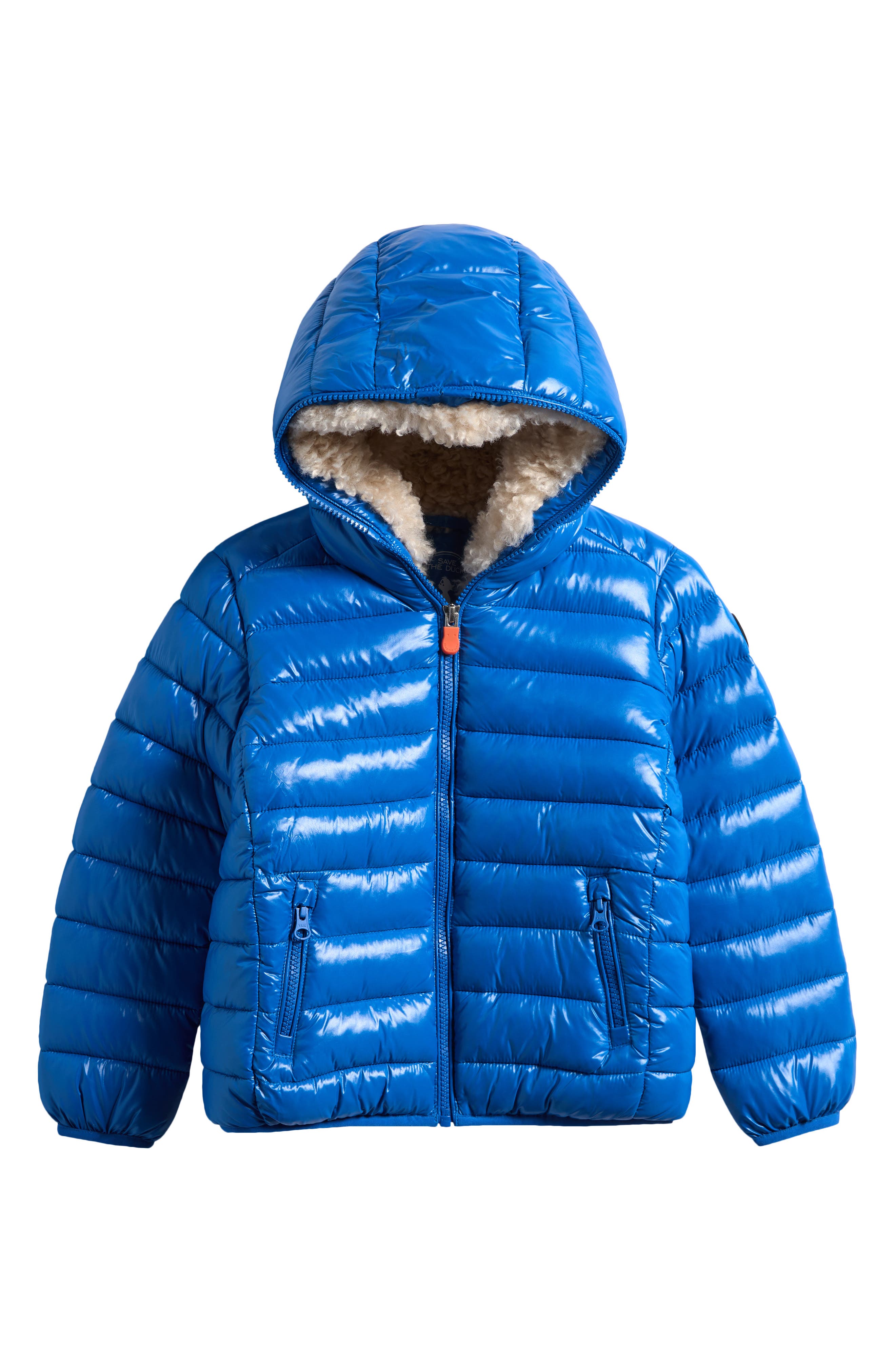 Kids' Gavin Faux Shearling Lined Hooded Puffer Jacket