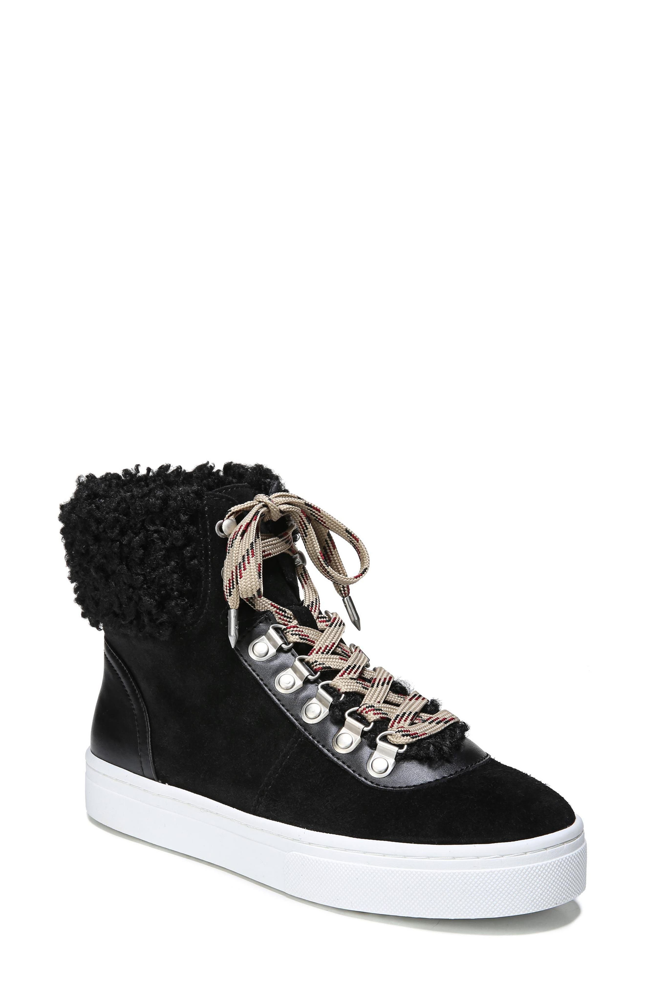 Sam Edelman Luther Faux Shearling High Top Sneaker, Main, color, 