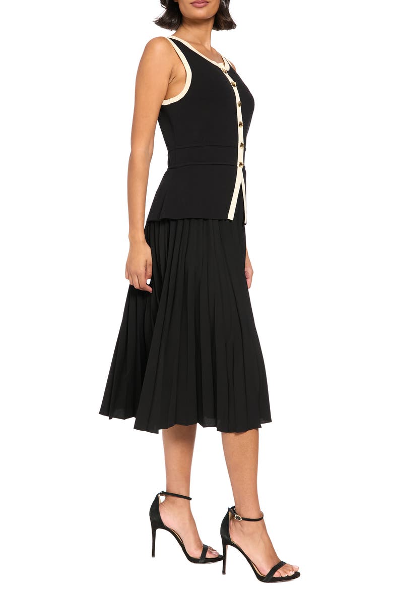 Tipped Twofer Sweater Dress, Alternate, color, BLACK B312