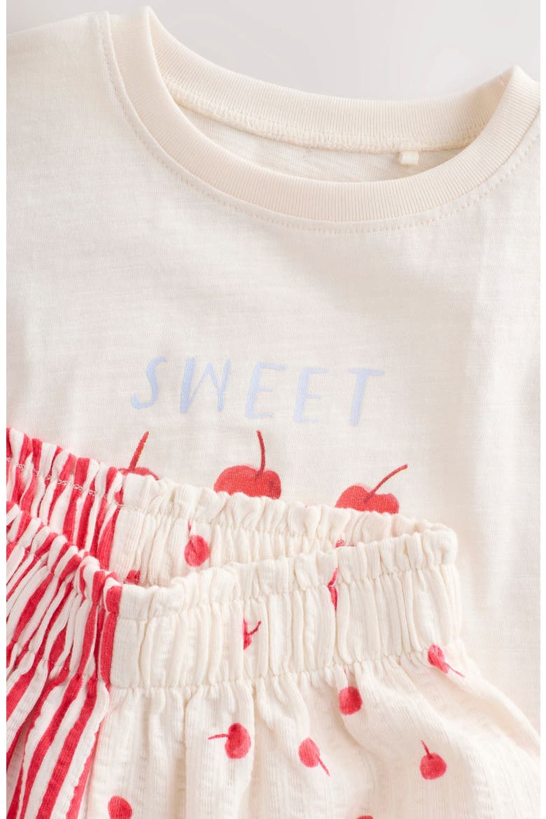 Kids' Graphic T-Shirt & Seersucker Shorts Set, Alternate, color, NEUTRAL