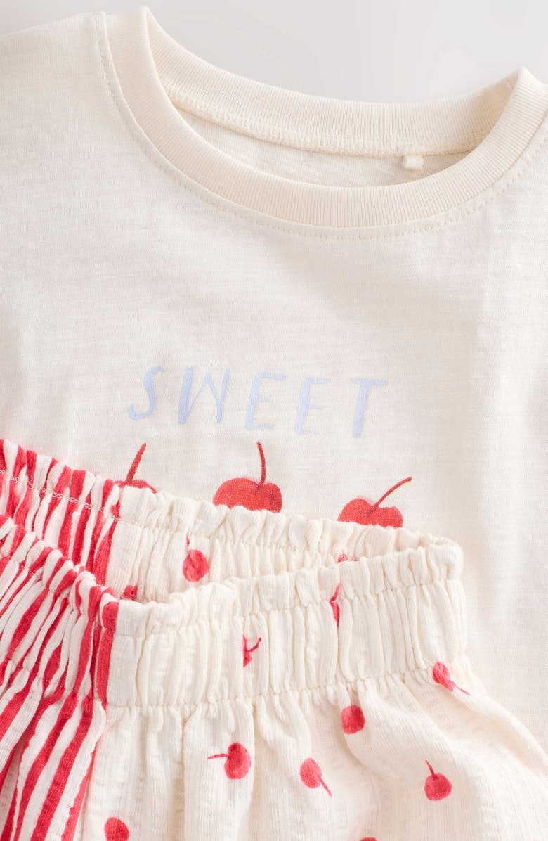 NEXT Kids' Graphic T-Shirt & Seersucker Shorts Set, Alternate, color, Neutral