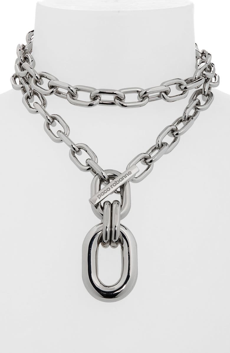 Rabanne XL Chunky Link Pendant Necklace, Alternate, color,