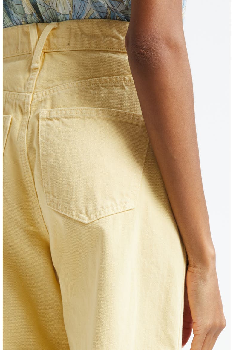 Taylor High Waist Fray Hem Crop Wide Leg Jeans, Alternate, color, CHAMOMILE
