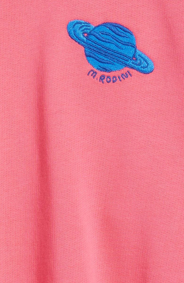 Mini Rodini Kids' Planet Emblem Organic Cotton Crewneck Sweatshirt, Alternate, color, Pink