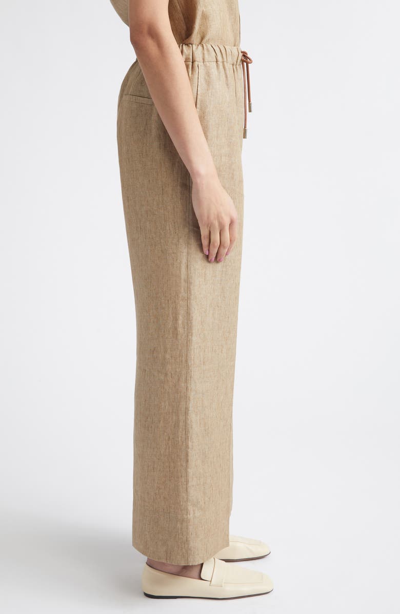 Herno New Linen Water Repellent Drawstring Pants, Alternate, color, Sand