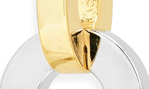 Kenneth Jay Lane Two-tone Link Drop Earrings In Metallic