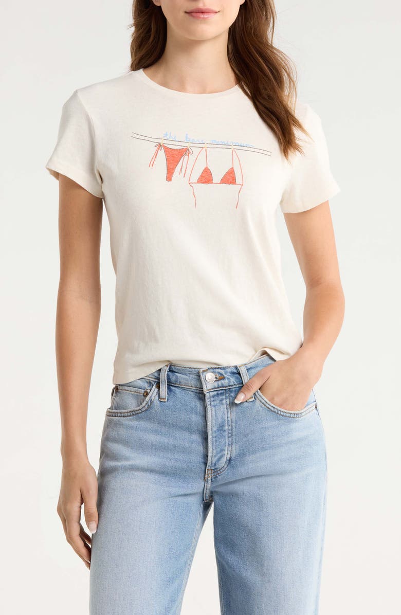 Re/Done Bare Minimum Graphic Cotton T-Shirt, Main, color, Vintagewhite