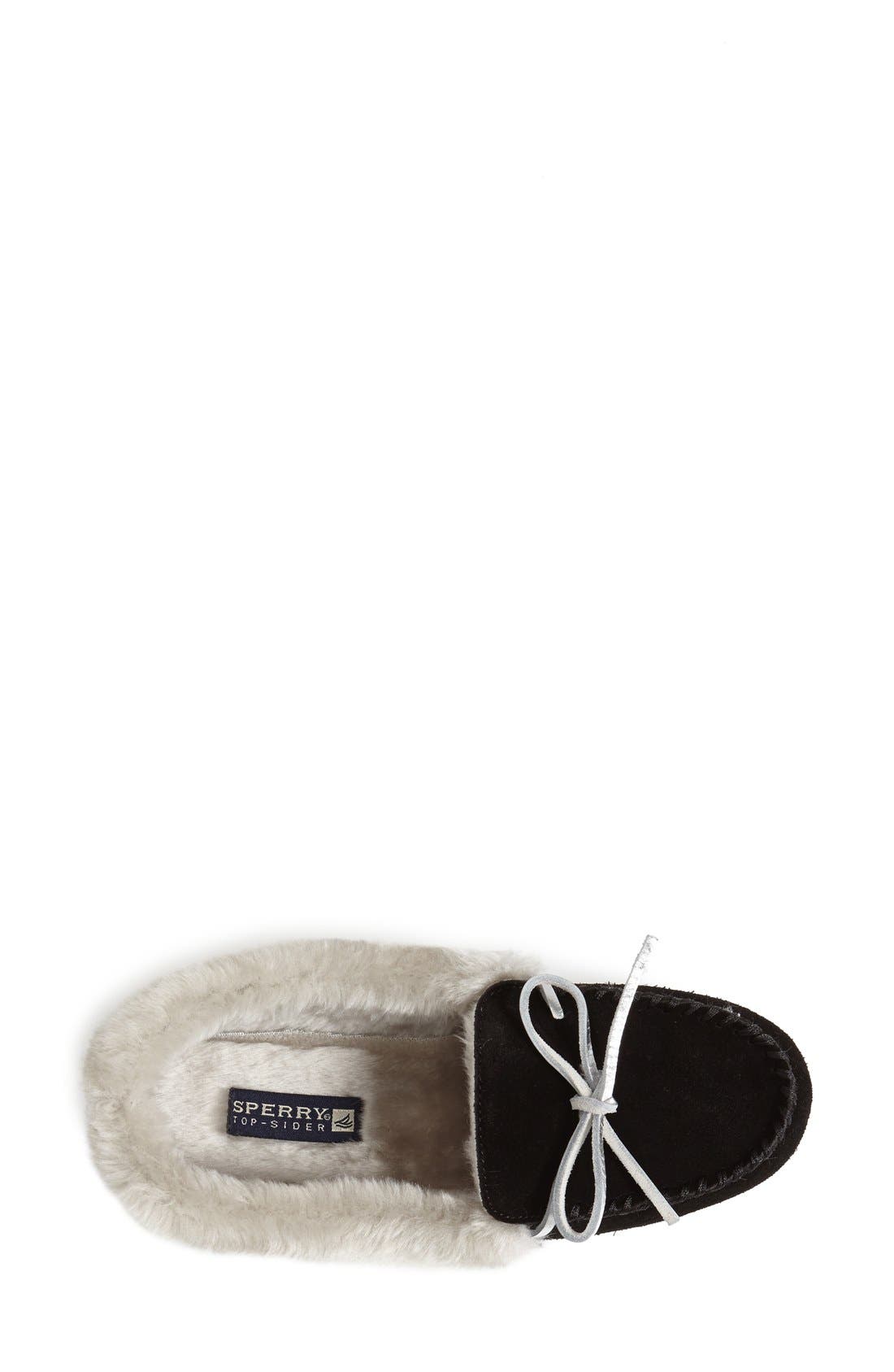 Sperry Top-Sider® 'Paige' Faux Fur Slipper, Alternate, color, BLACK SUEDE