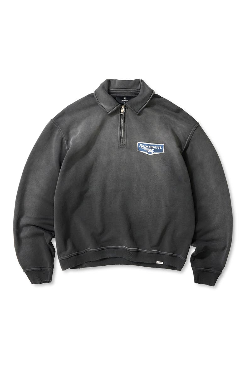 Nothing Faster Quarter Zip Graphic Sweatshirt, Alternate, color, STAINED BLACK
