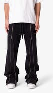 mnml Rivet Zipper Flare Leg Sweatpants